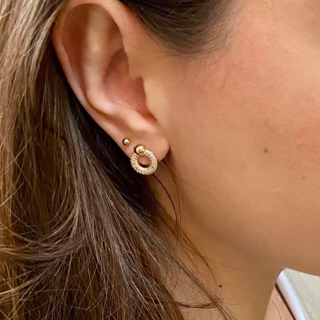 Boucles d'oreilles plaqué or sphère zirconiums