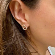 Boucles d'oreilles plaqué or sphère zirconiums