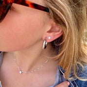 Boucles d'oreilles larges créoles argent