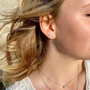 Boucles d'oreilles argent 2 maillons striés