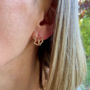 Petites créoles plaqué or serpent