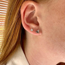 Boucles puces zircon argent