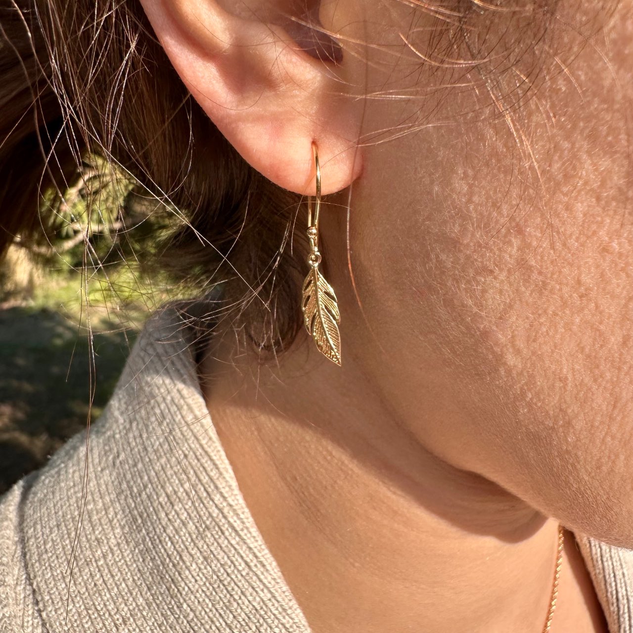 Boucles d'oreilles plaqué or plume