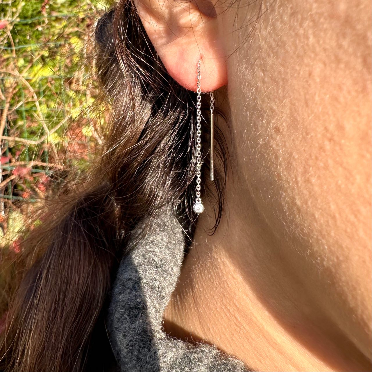 Boucles pendantes argent