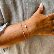 Bracelet double chaine reliée plaqué or