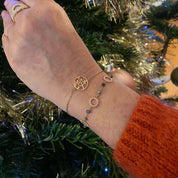 Bracelet plaqué or pierres de couleur