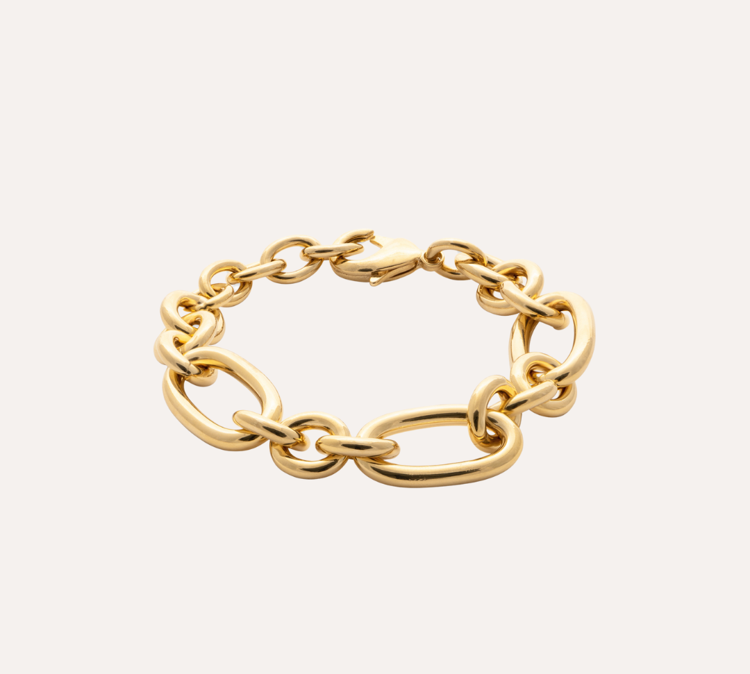 Gros bracelet plaqué or
