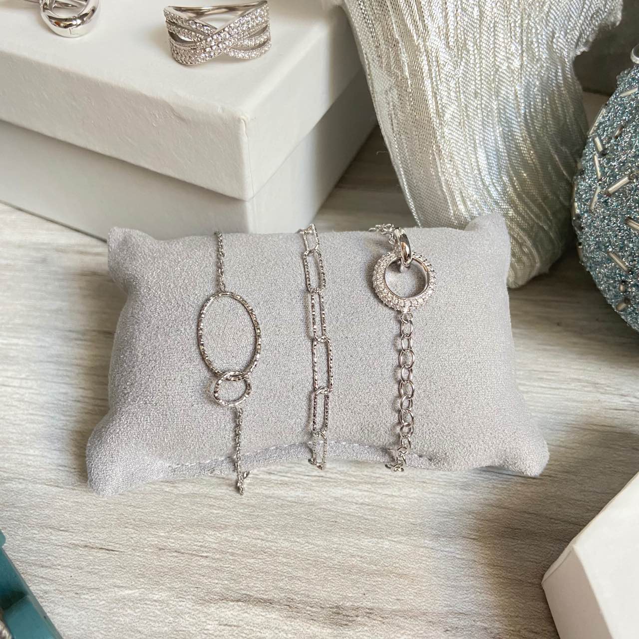 Bracelet argent rhodié femme