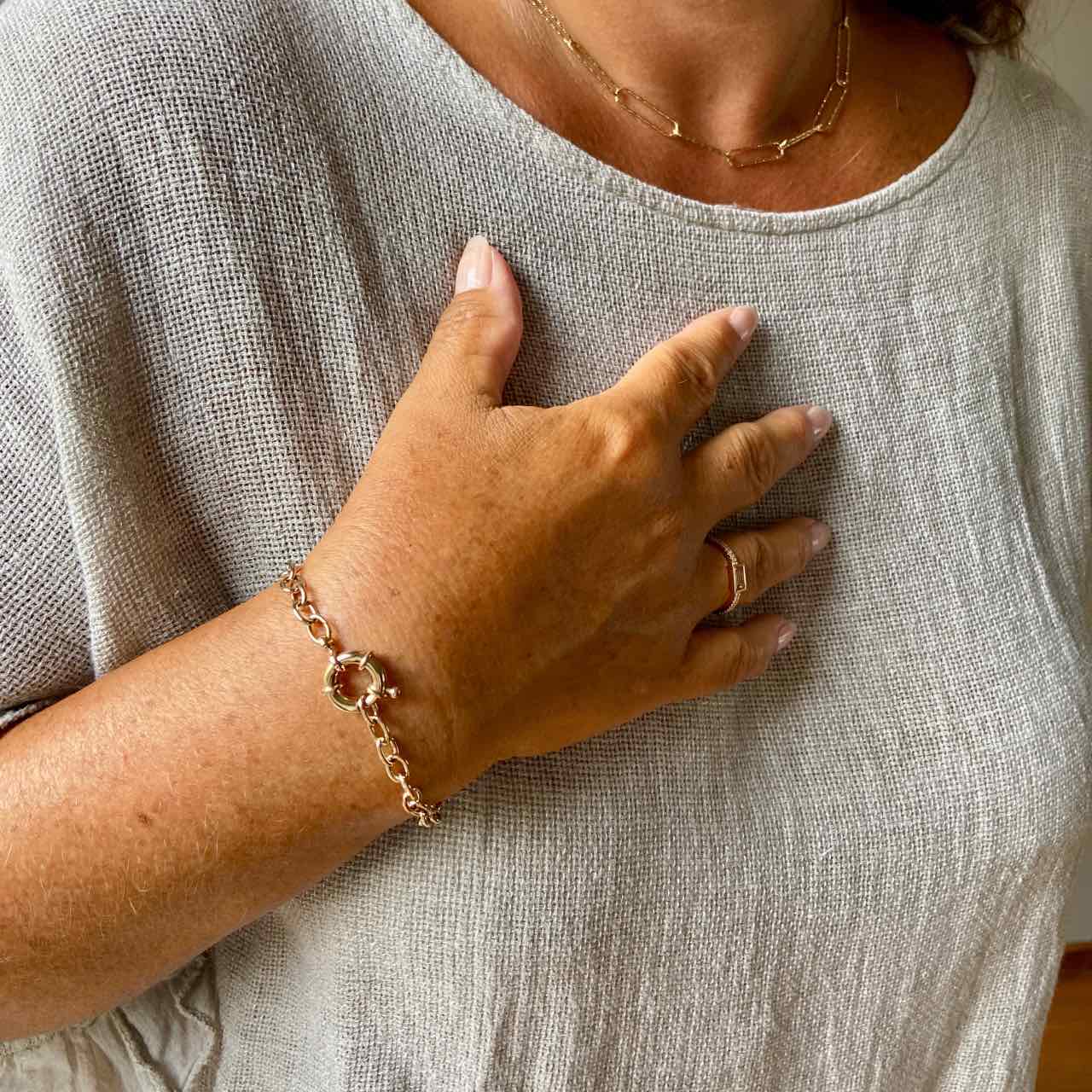 Bracelet plaqué or larges maillons