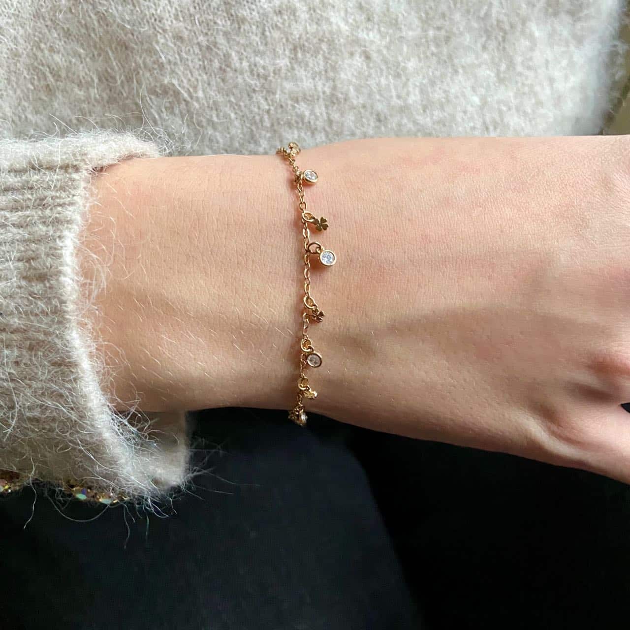 Bijou trèfle en plaqué ot