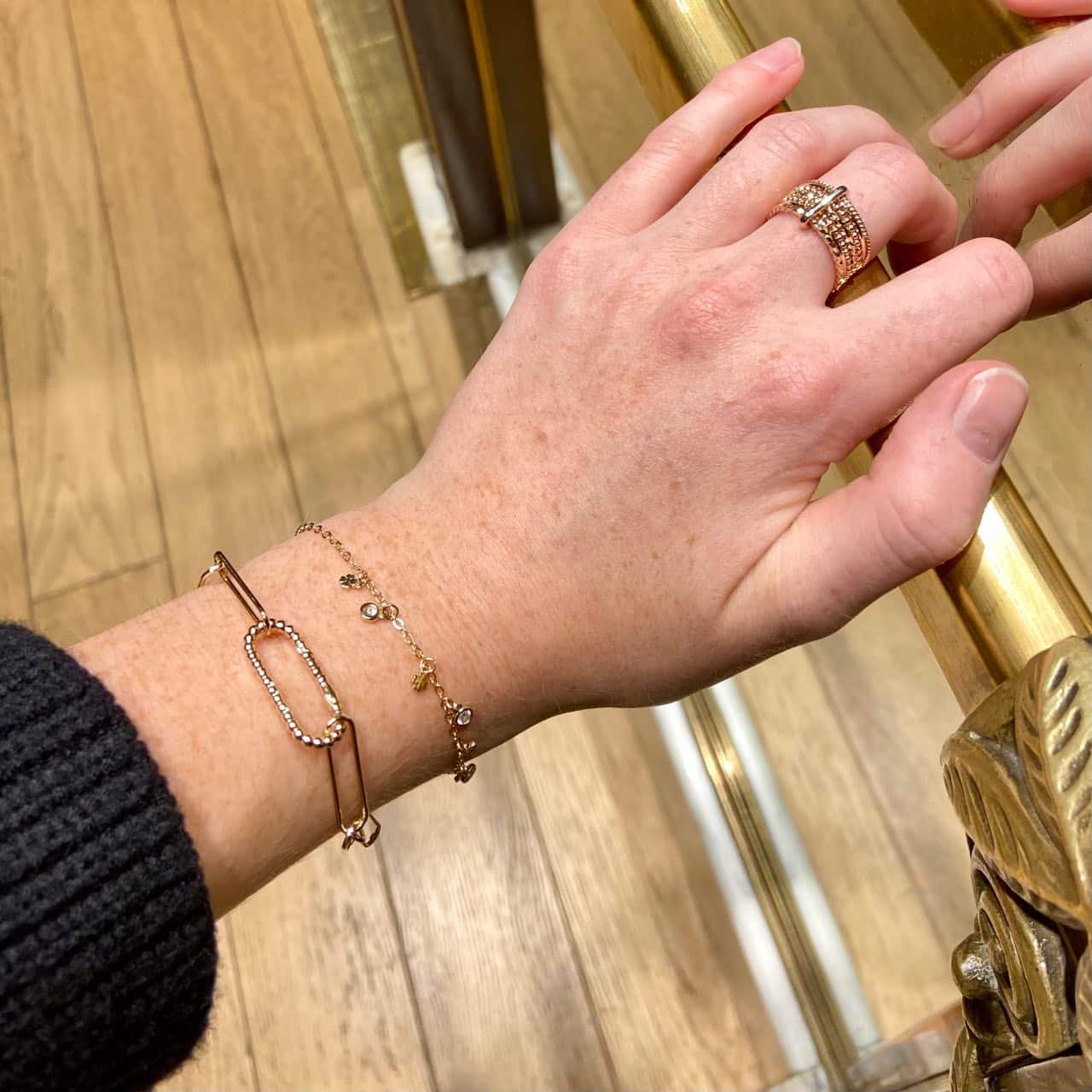 Bracelet plaqué or trèfle