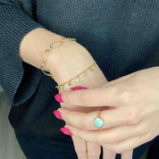 Bracelet plaqué or trèfles zircon