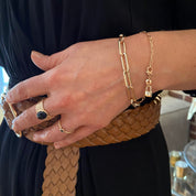 Bracelet gros maillons plaqué or