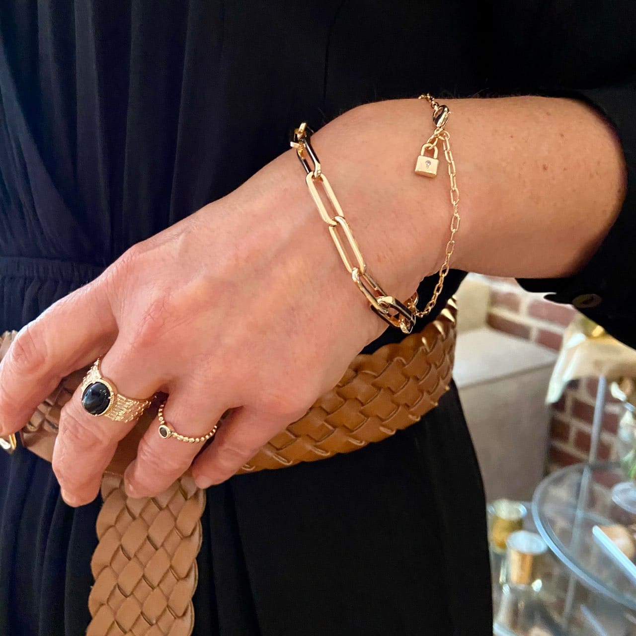 Bracelet plaqué or cadenas