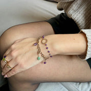 Bracelet plaqué or améthyste