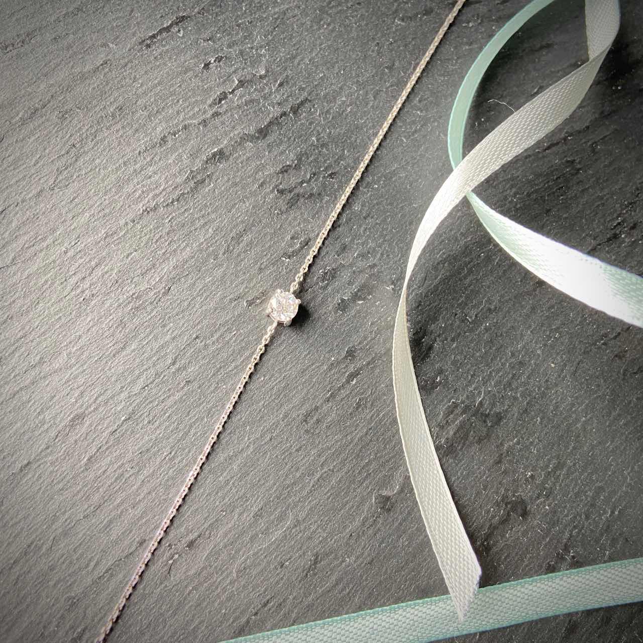 Bracelet chaine argent et oxyde de zirconium