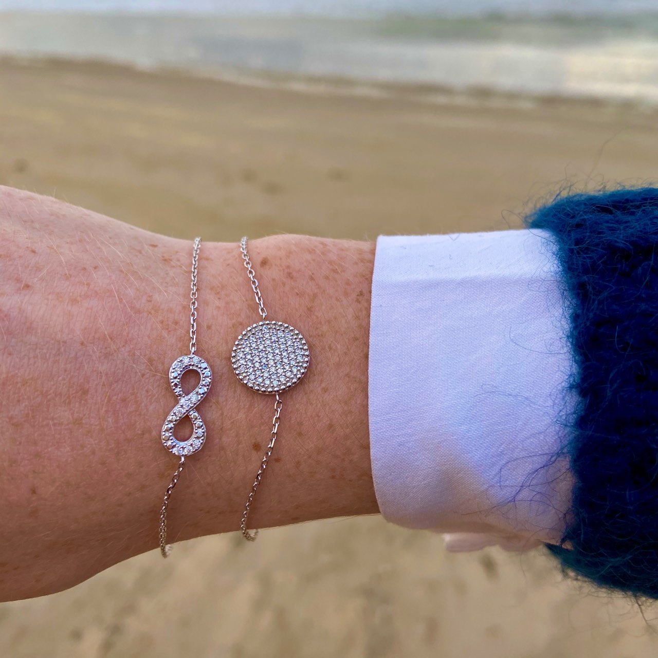 Bracelet argent avec zirconium