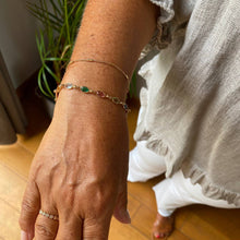 Bracelet plaqué or pierres de couleur