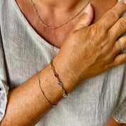 Bracelet plaqué or pierres colorées