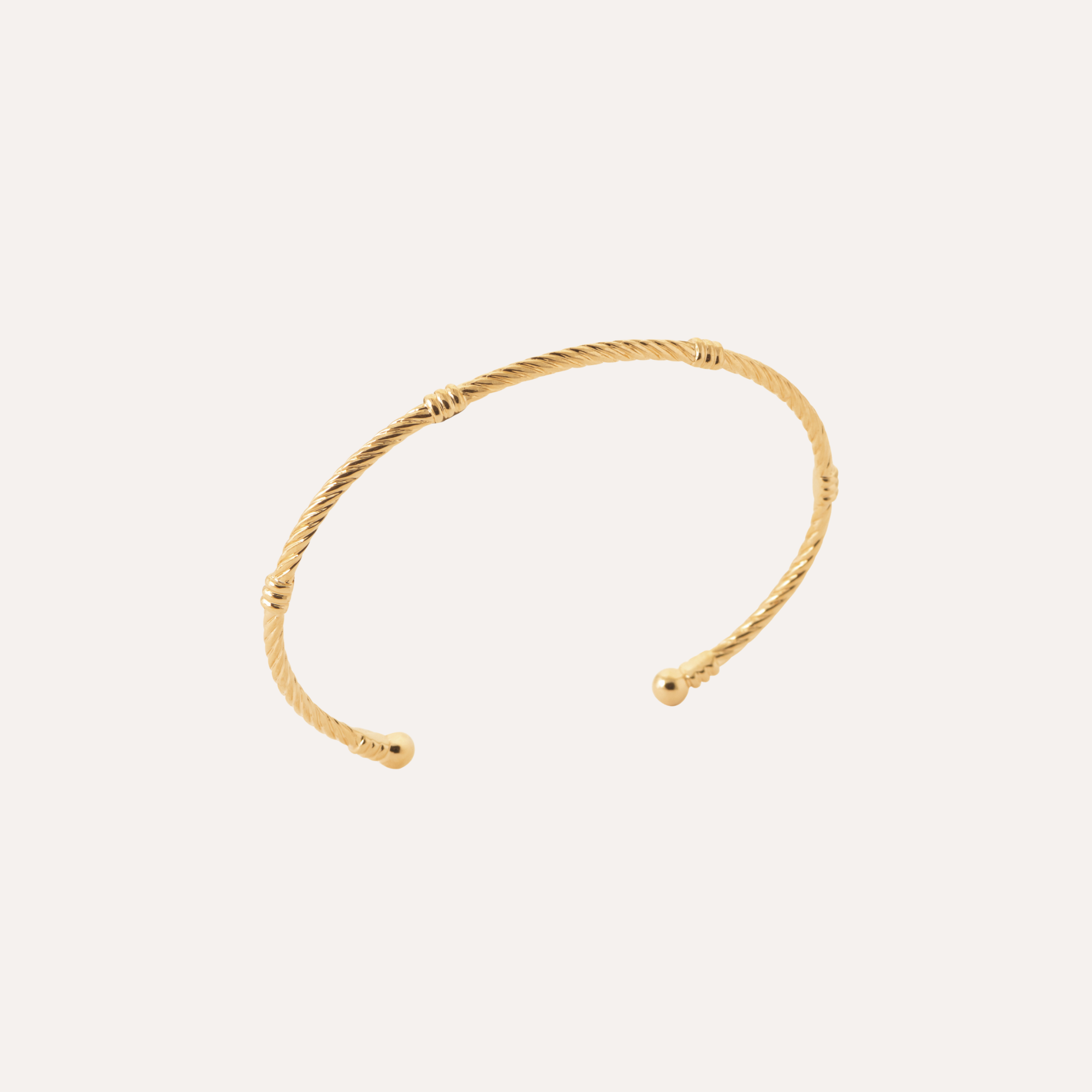 Bracelet jonc ouvert torsadé plaqué or