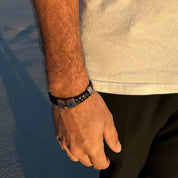 Bracelet homme cuir noir
