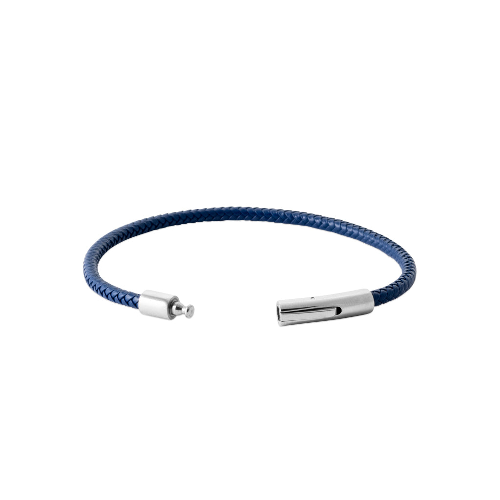 fermoir du bracelet homme cuir bleu
