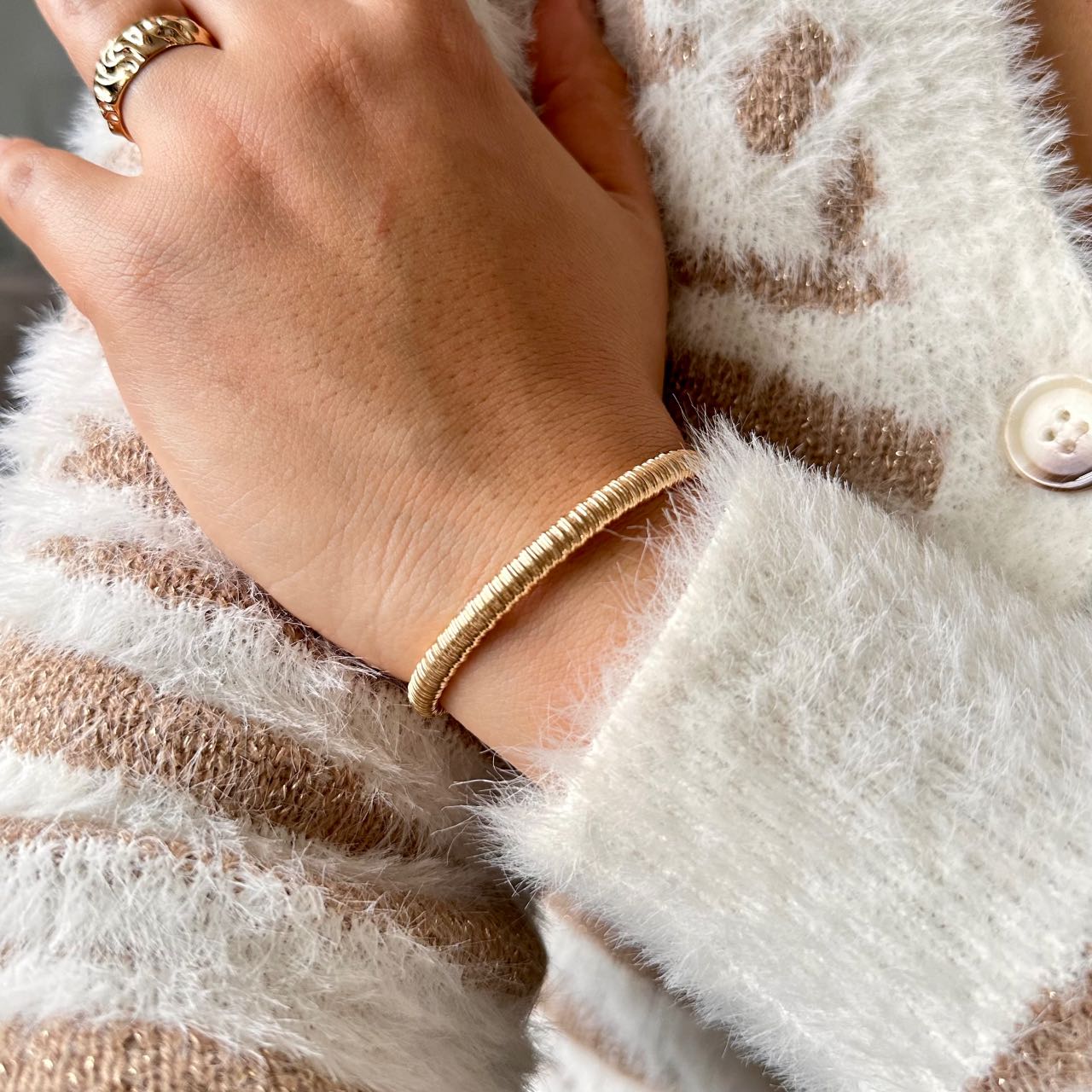 Bracelet jonc plaqué or