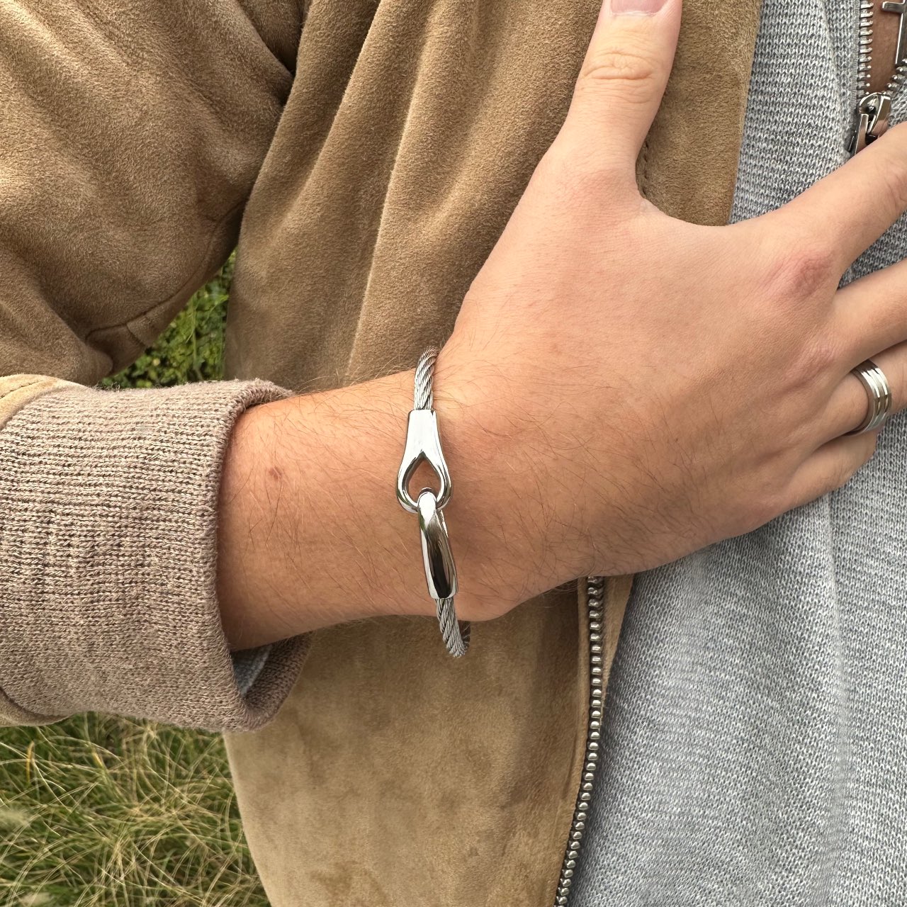 Bracelet homme câble acier