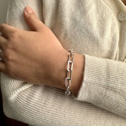 Bracelet argent maillons rectangles