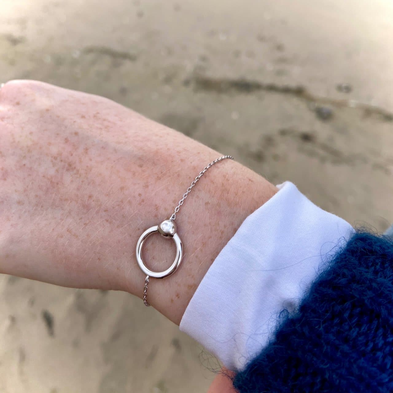 Bracelet chaine argent cercle