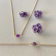 Bracelet améthyste et plaqué or 18 carats