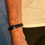 Bracelet homme cuir et acier