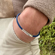 Bracelet homme cuir bleu