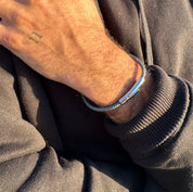 Bracelet cuir homme gris Willy