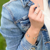 Bracelet jonc argent nacre