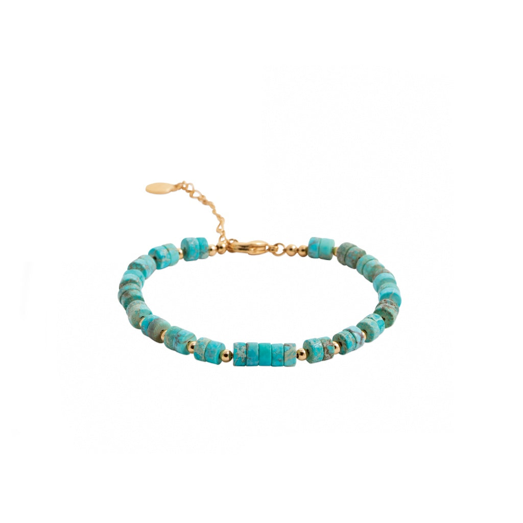 Bracelet perles jaspe bleu turquoise