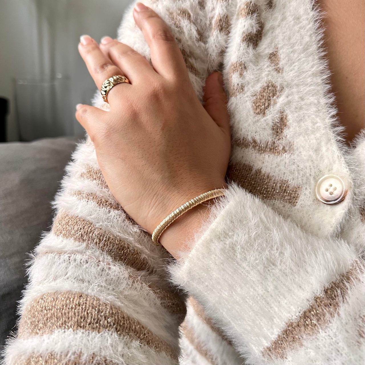 Bracelet jonc plaqué or