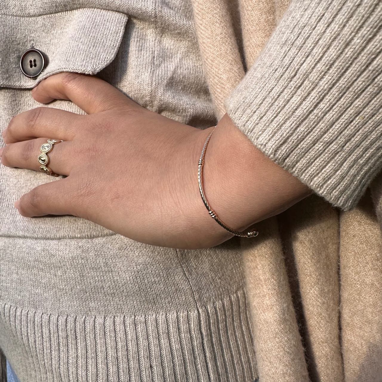 Bracelet jonc torsadé