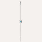 Bracelet fin en argent avec pierre bleue carrée, bijou élégant pour femme