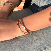 Bracelet Jonc martelé plaqué or Mia