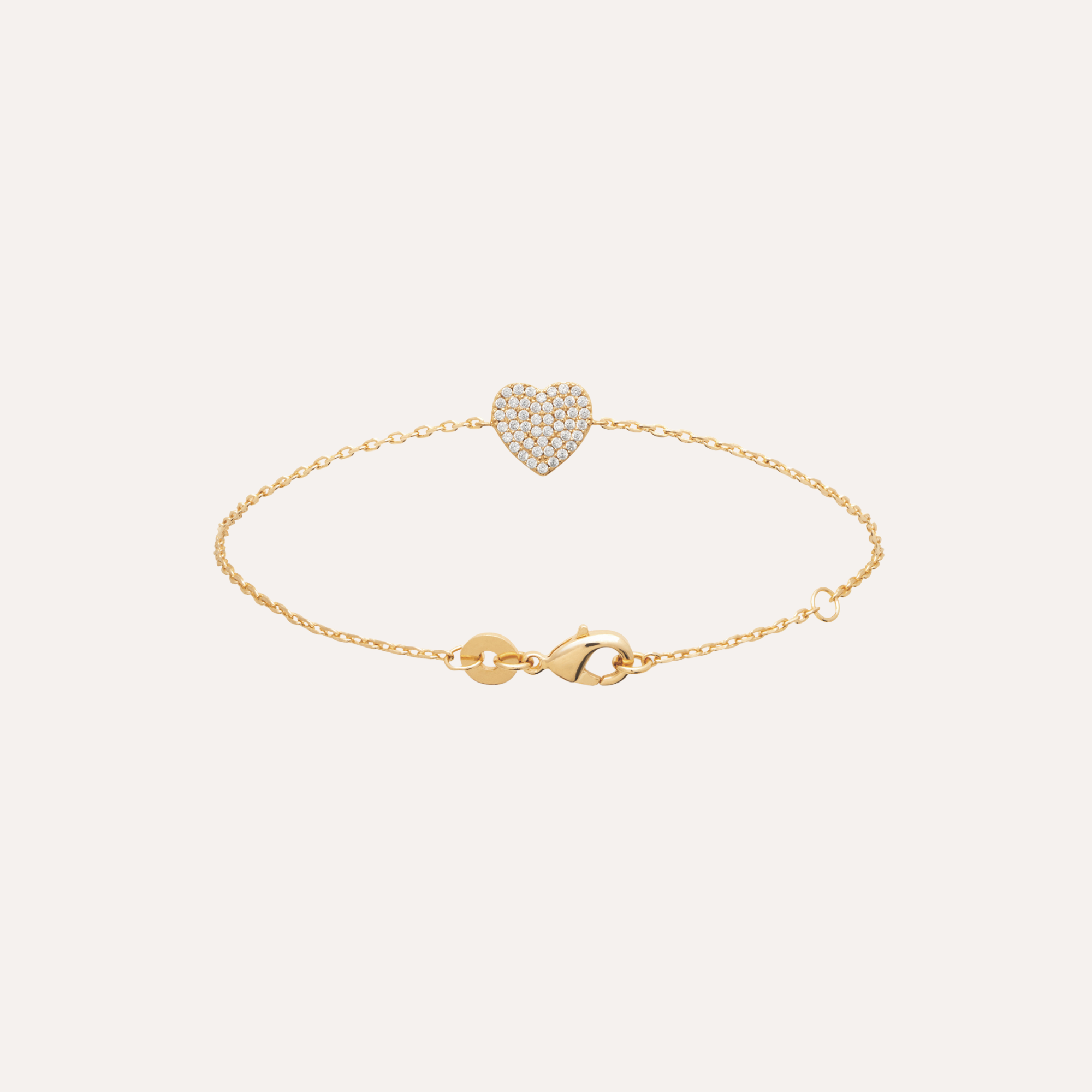 Bracelet plaqué or coeur Mon amour
