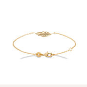 Bracelet plaqué or Plume