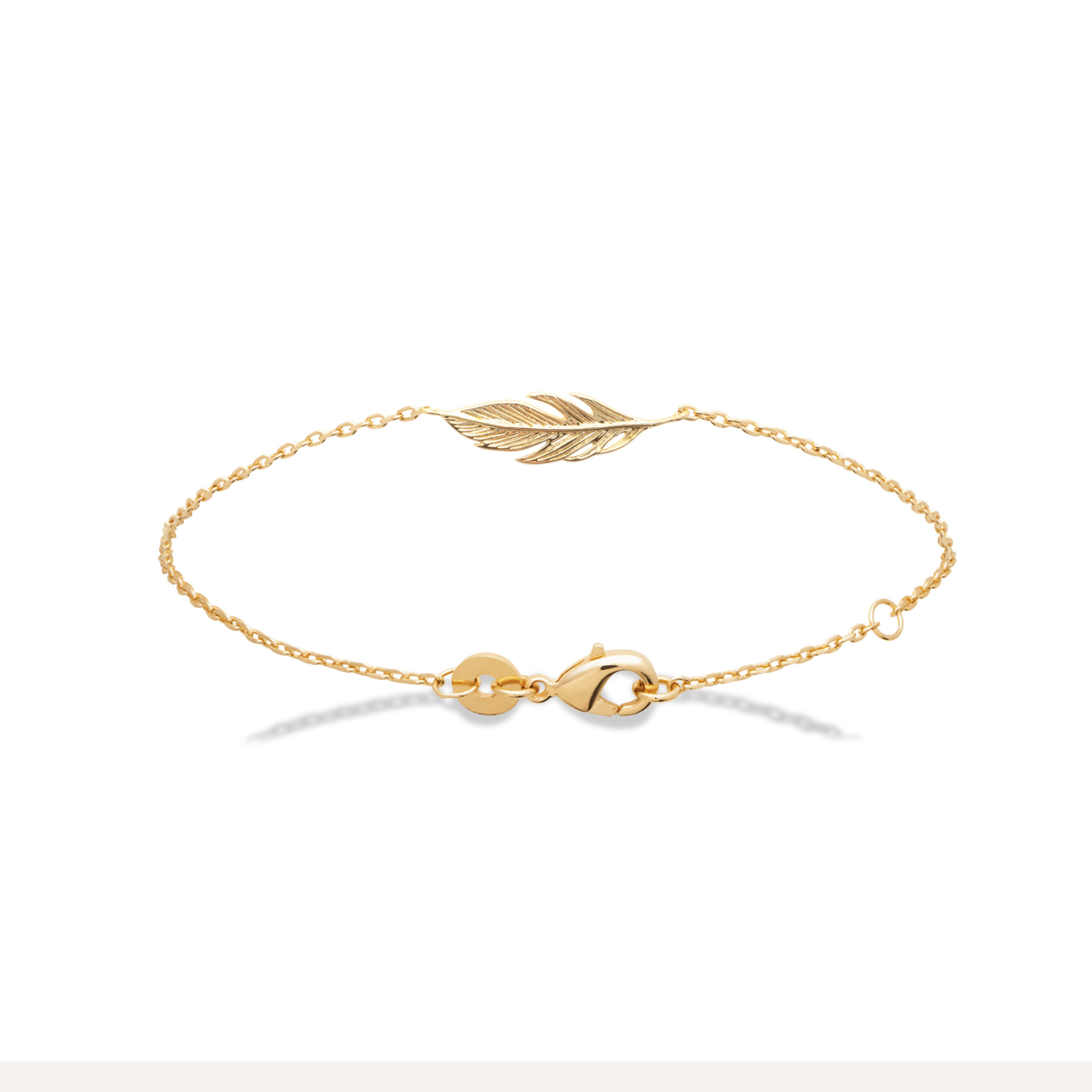 Bracelet plaqué or Plume