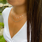 collier argent pampilles