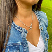 Superbe collier en argent rhodié