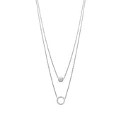 Collier double chaîne argent et zircons