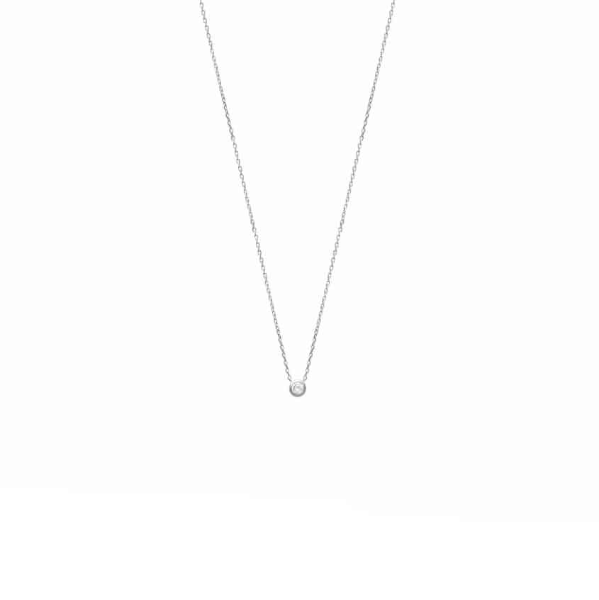 Collier serti clos argent fantaisie