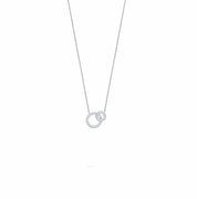 Collier argent deux anneaux zirconium