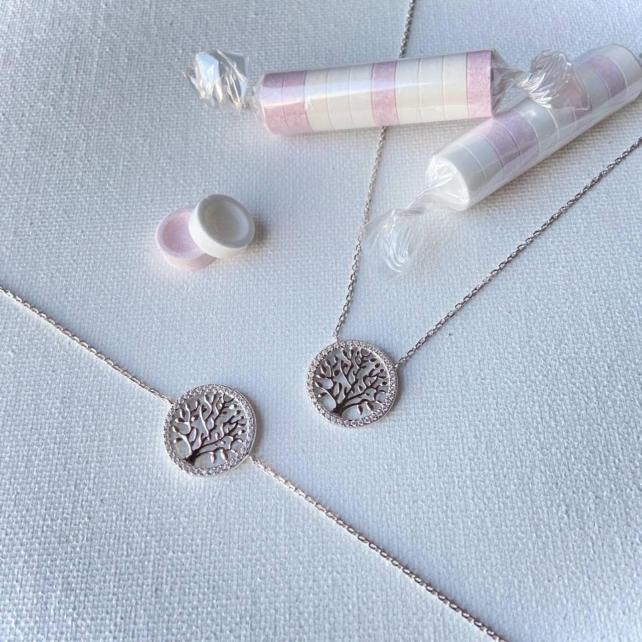 Bracelet et collier arbre de vie argent