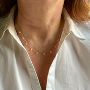 Collier pampilles zirconium plaqué or